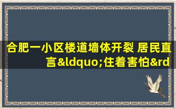 合肥一小区楼道墙体开裂 居民直言“住着害怕”